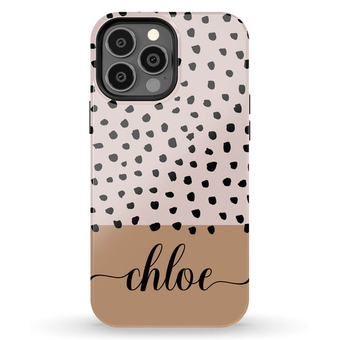 Spotted Dots Custom Name iPhone Case
